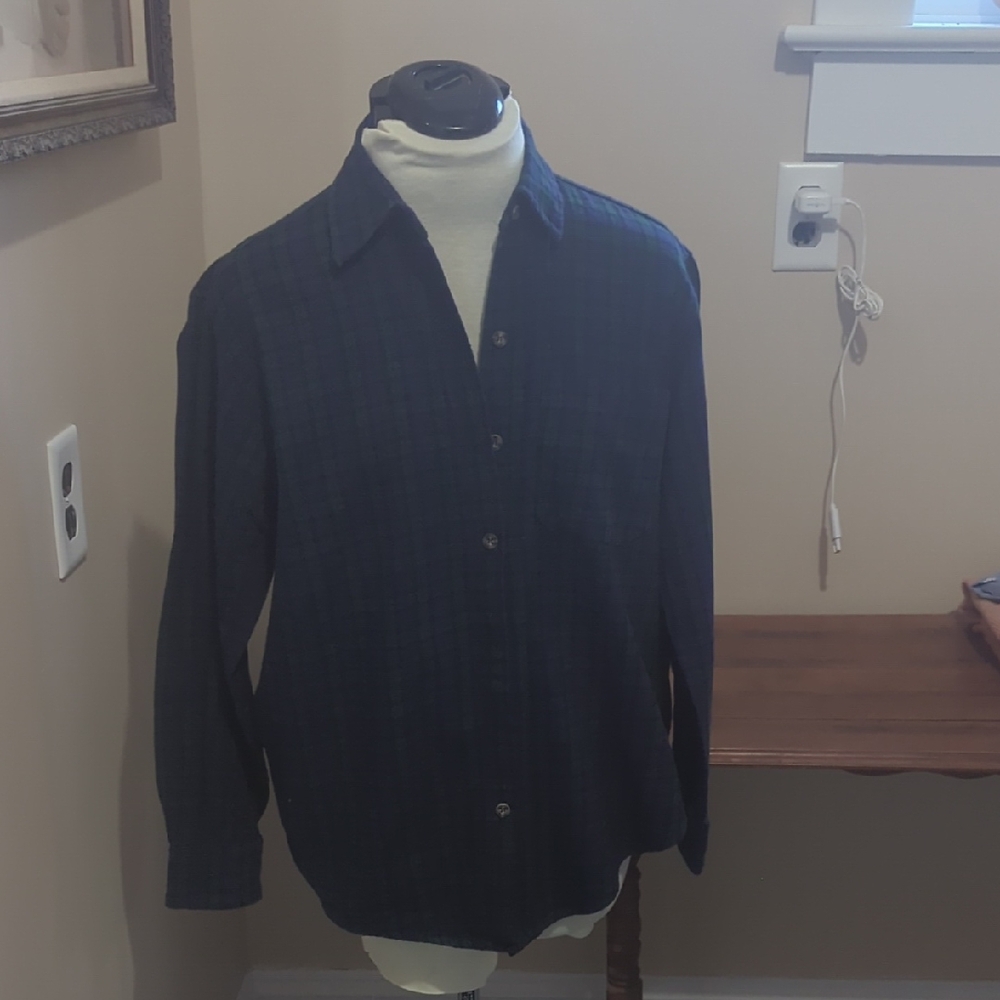 Mimi Chica blue/green flannel shirt, size L